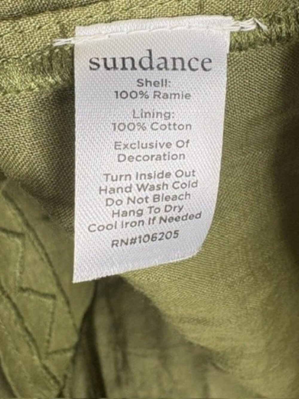 Sundance 2-Piece Embroidered Cutwork Full Sleeved Split Neck Top - XXL - Olive - Picture 11 of 12